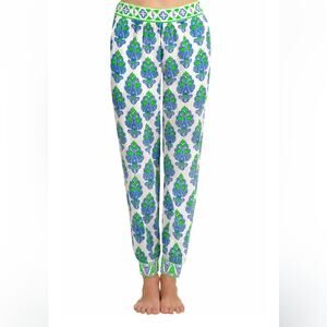 Gretchen Scott Cotton Genie Pants East India Blue Green Size small